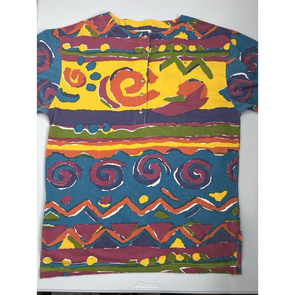 Vintage 90’s Together! Swirl Tie Dye Multicolor Women’s Shirt Size Medium
